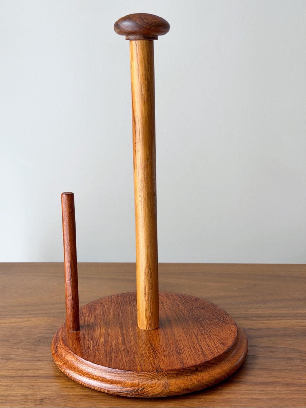 Mid Century Teak Paper Towel Holder Vintage Goodwood Stand 1970s Kitchen Decor